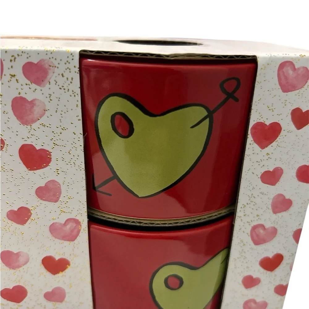 Adorable Ramekins set of four Olive hearts! New